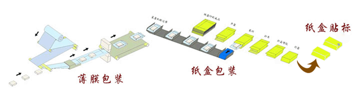 汽車空調(diào)濾清器裝盒機-裝袋裝盒貼標包裝生產(chǎn)線包裝流程示意圖.gif